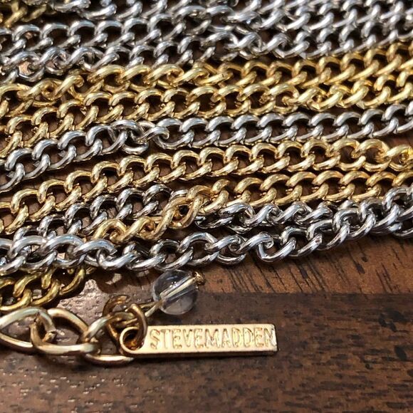 Steve Madden | Two-Tone Layer Necklace | 18” Adjustable - Picture 4 of 4